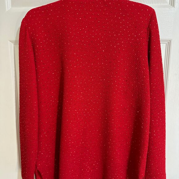 Vintage Sag Harbor Jacket Snap Up Women Size 10 Red Long Sleeve Formal Party - Picture 2 of 4